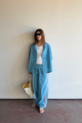 AJ Retro Stripe Shirt Sea Blue