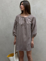 AJ Stripe Dress Chocolate