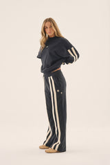 AJ Logo Stripe Trackpant Washed Black