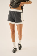 Retro Track Short Washed Black