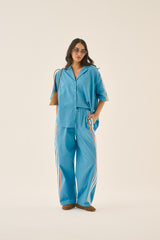 AJ Retro Stripe Shirt Sea Blue
