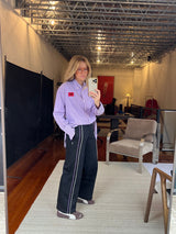 Bisous Stripe Shirt Violet