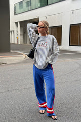 AMJ Waffle Long Sleeve Top Dark Navy