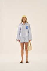AJ Stripe Short Sky Blue