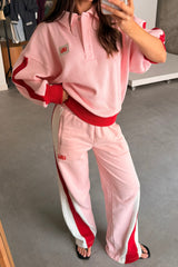 Waffle Splice Sweatshirt Ballet Pink