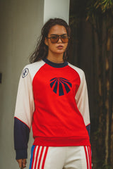 Races Waffle Sweatshirt Poppy Red