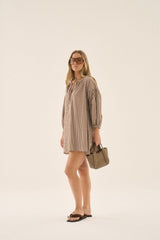 AJ Stripe Dress Chocolate