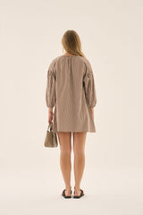AJ Stripe Dress Chocolate