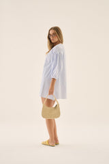 AJ Stripe Dress Sky Blue