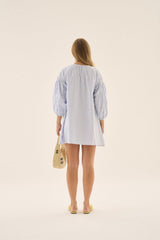 AJ Stripe Dress Sky Blue