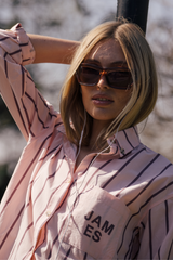 Alpine Cotton Stripe Shirt Light Blush