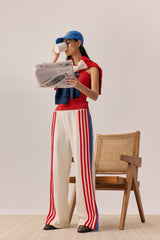 Stripe Sports Sheen Pant Snow