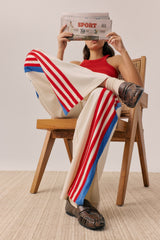 Stripe Sports Sheen Pant Snow