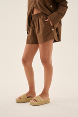AJJA Stripe Short Mocha