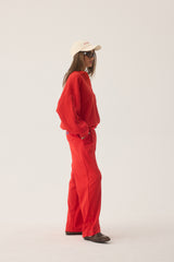 Tiva Waffle Sweatshirt Apple Red