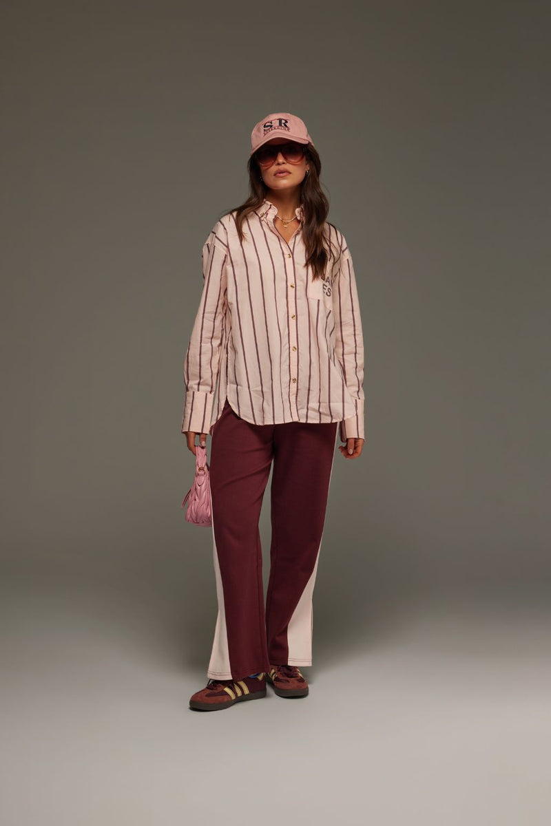 Alpine Cotton Stripe Shirt Light Blush