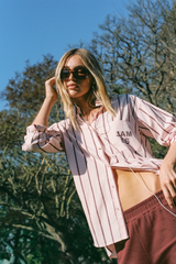 Alpine Cotton Stripe Shirt Light Blush