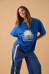 Tropiques Oversized Tee Spanish Blue