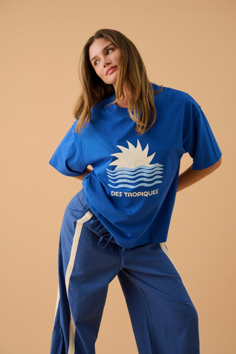 Tropiques Oversized Tee Spanish Blue