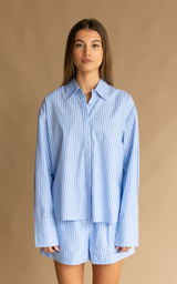 Holiday Shirt Blue Stripe