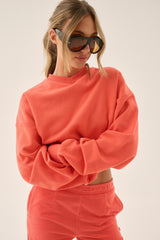 Palmera V Neck Sweatshirt Soft Coral