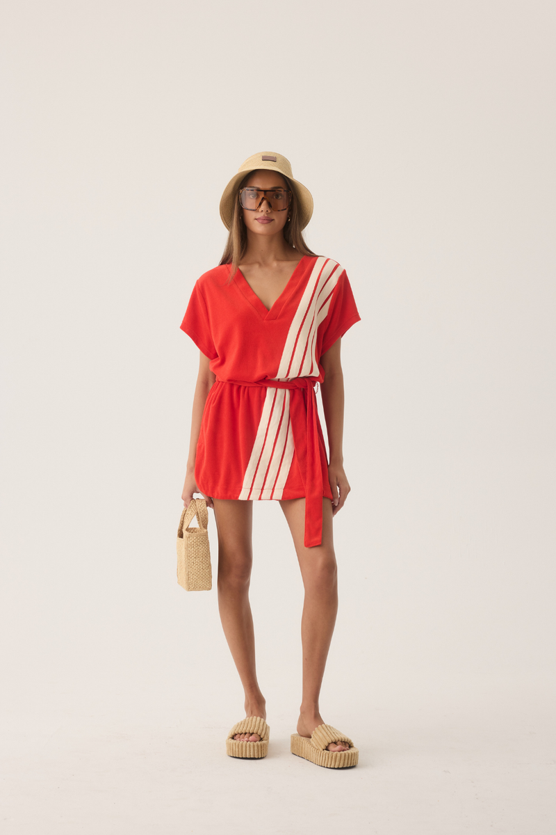 Tropiques Terry Dress Apple Red