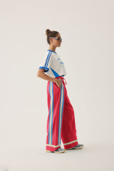 La Mer Stripe Pant Lobster Red