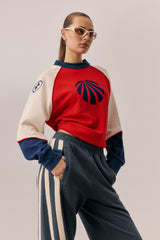 Races Waffle Sweatshirt Poppy Red