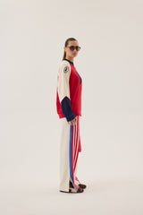 Races Waffle Sweatshirt Poppy Red