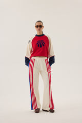 Stripe Sports Sheen Pant Snow