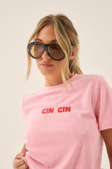 Cin Cin Terry Top Candy Pink