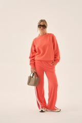 Palmera V Neck Sweatshirt Soft Coral