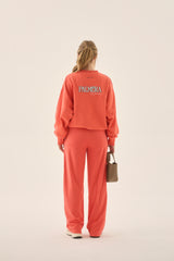 Palmera V Neck Sweatshirt Soft Coral
