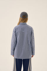 AJJA Shirt Navy Blue Stripe
