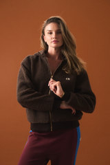 Sherpa Hooded Jacket Dark Chocolate