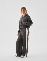 Zip Hoodie Washed Black