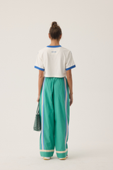 La Mer Stripe Pant Jade Green