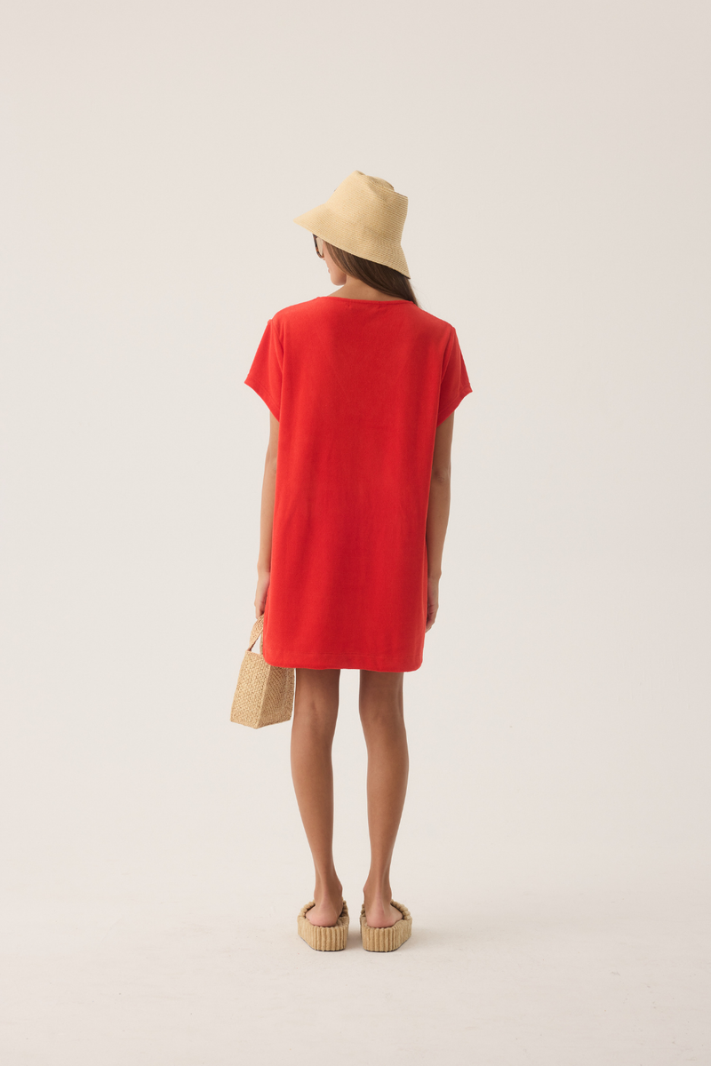 Tropiques Terry Dress Apple Red