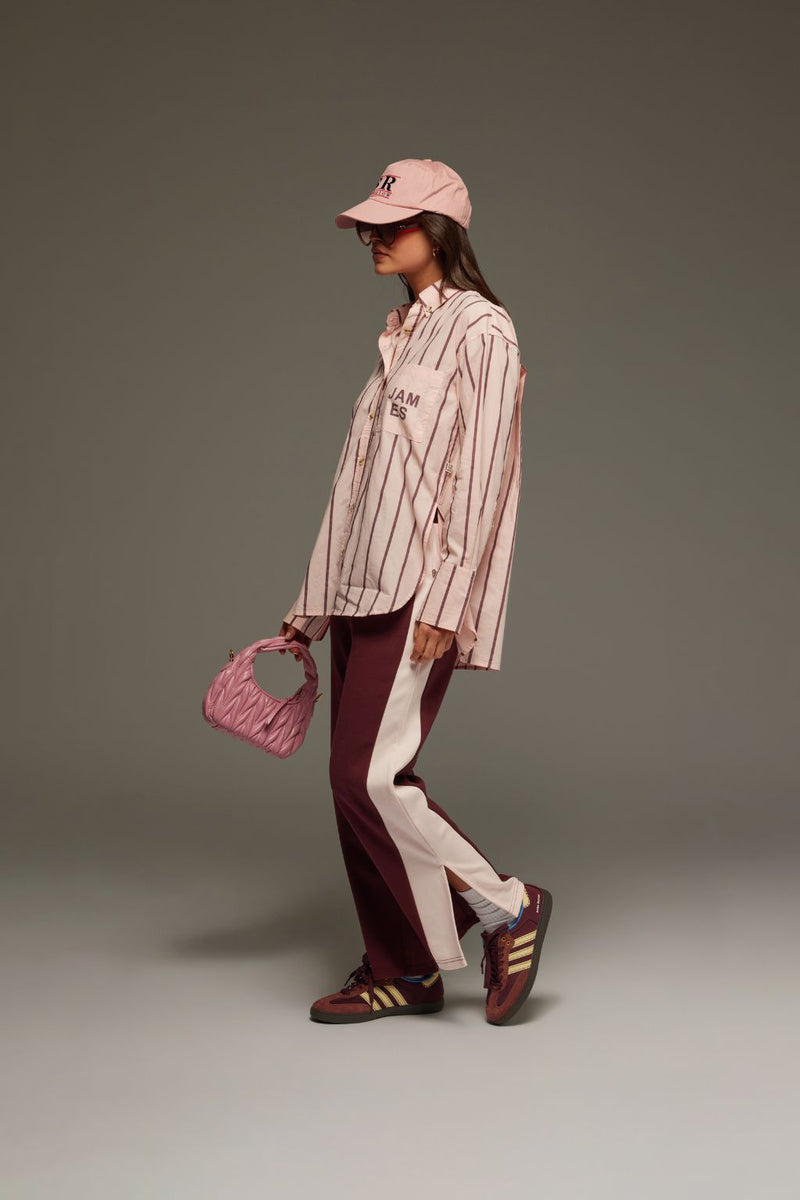 Alpine Cotton Stripe Shirt Light Blush