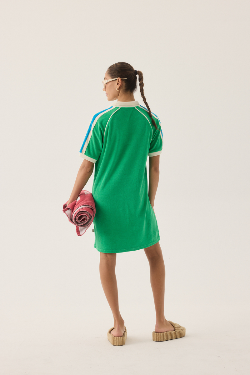 Riviera Terry Dress Tropical Green