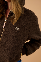 Sherpa Hooded Jacket Dark Chocolate