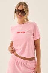 Cin Cin Terry Top Candy Pink