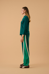 Velour Splice Trackpant Storm Green