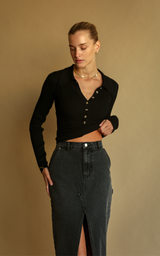 Dune Knit Top Noir