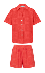 Seaside Terry Shirt Set Lobster Red