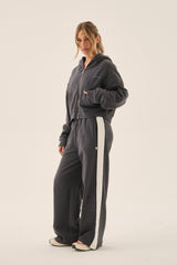 Zip Hoodie Washed Black