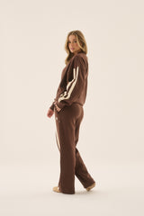 AJ Logo Stripe Trackpant Chicory Coffee