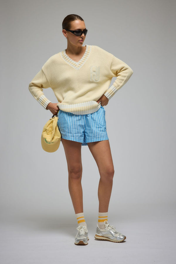 Libby Stripe Short Sky Blue Stripe