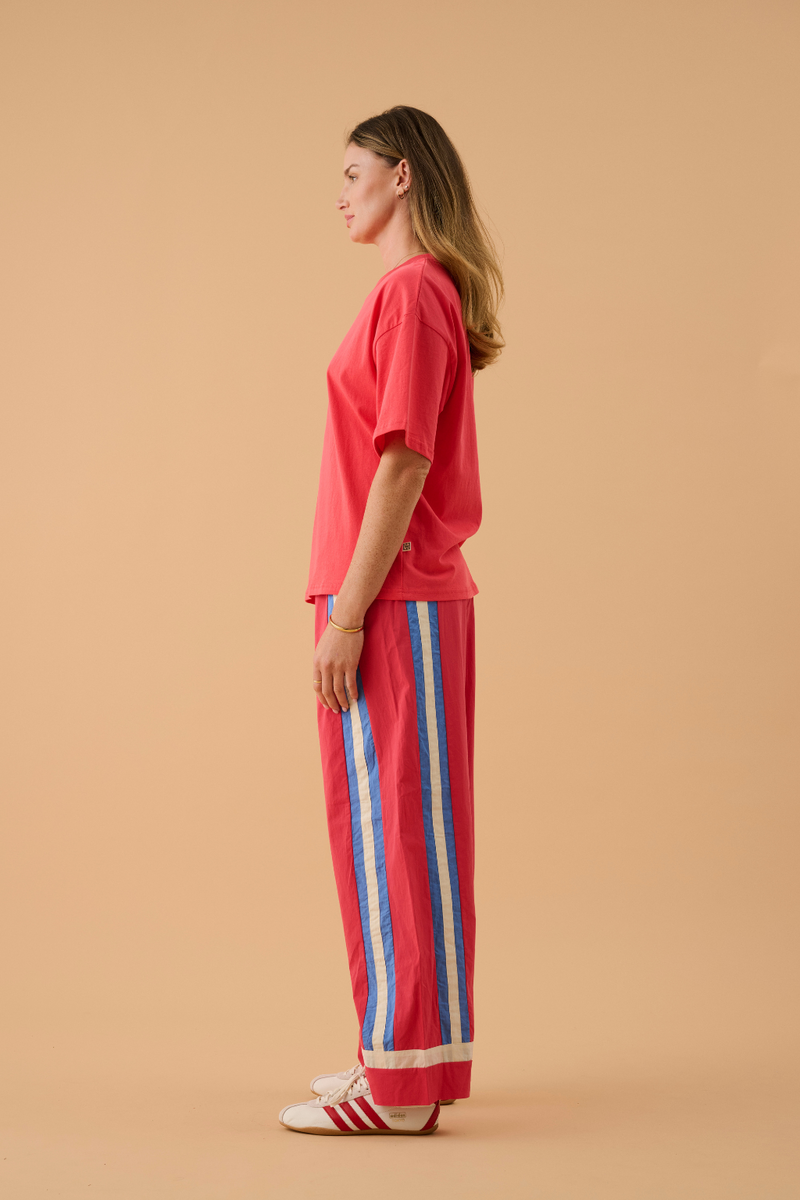 La Mer Stripe Pant Lobster Red