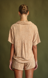 Marrakesh Tile Terry Shirt Set Macadamia
